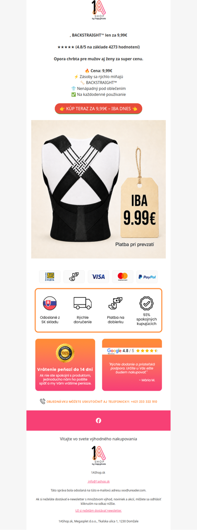 , BACKSTRAIGHT™ len za 9,99€