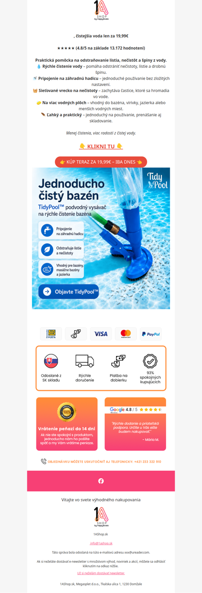 , TIDYPOOL™ len za 19,99€