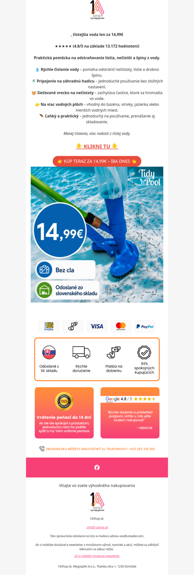 , TIDYPOOL™ len za 14,99€