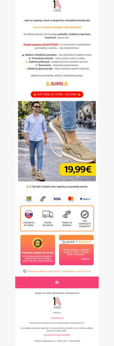 , topánky dnes len 19.99€