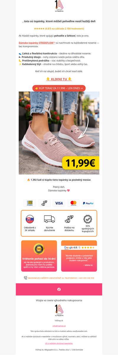 , topánky dnes len 11.99€