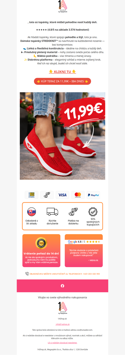 , topánky dnes len 11.99€