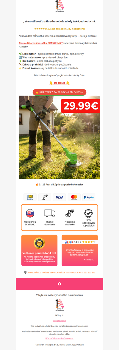 , upravená záhrada už od 29.99€