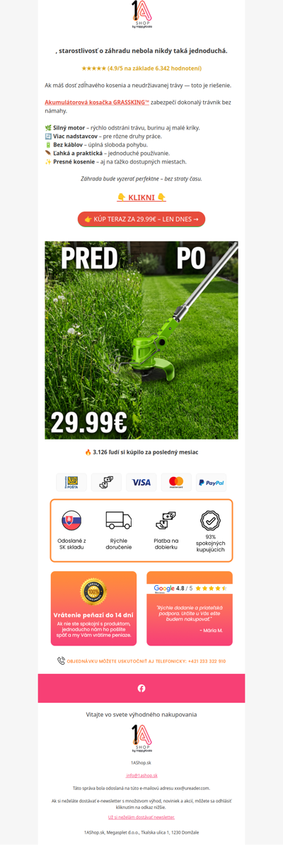 , upravená záhrada už od 29.99€