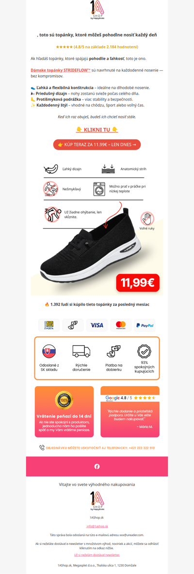 , topánky dnes len 11.99€