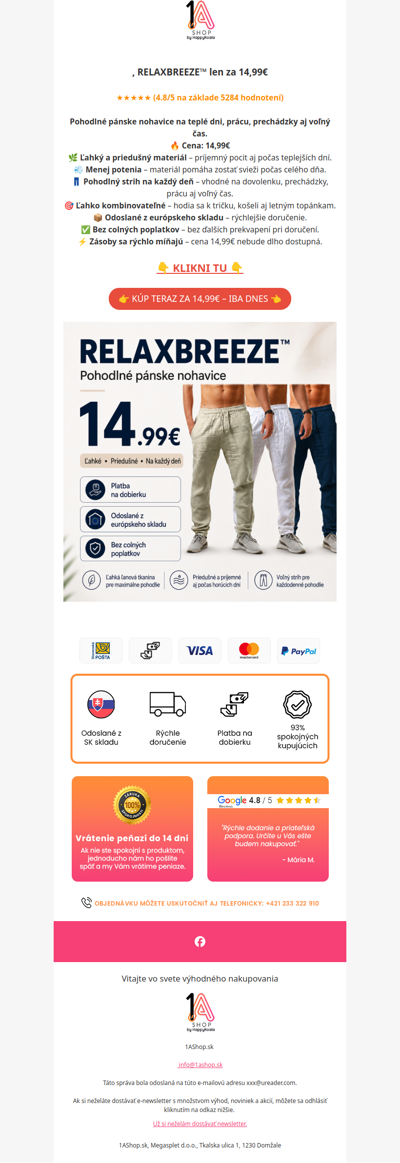 , RELAXBREEZE™ len za 14,99€