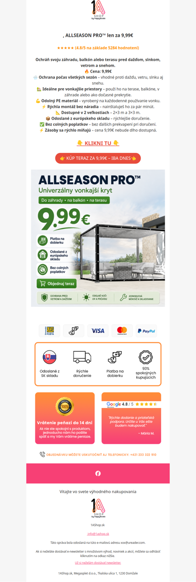 , ALLSEASON PRO™ len za 9,99€