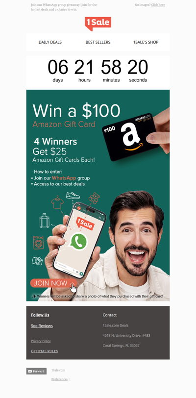 Want to win a $100 Amazon Gift Card? 🎁 (Join our WhatsApp!)
