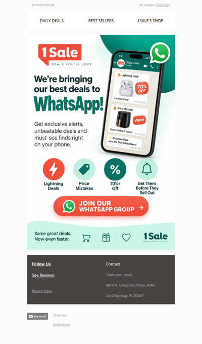 📬You’re Invited: Join 1Sale on WhatsApp