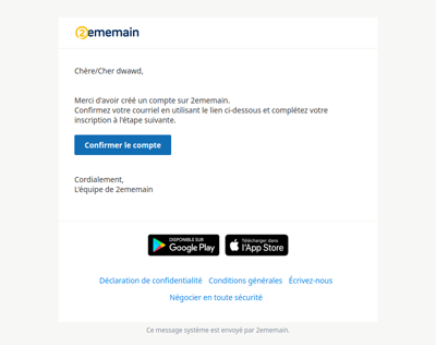 Confirmer votre compte 2ememain