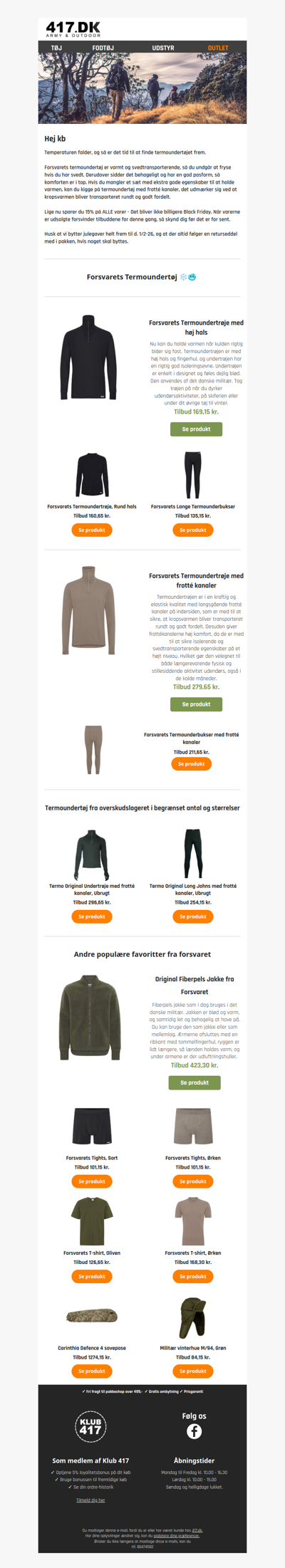 Spar 15% på Forsvarets Termoundertøj 🔥🤩
