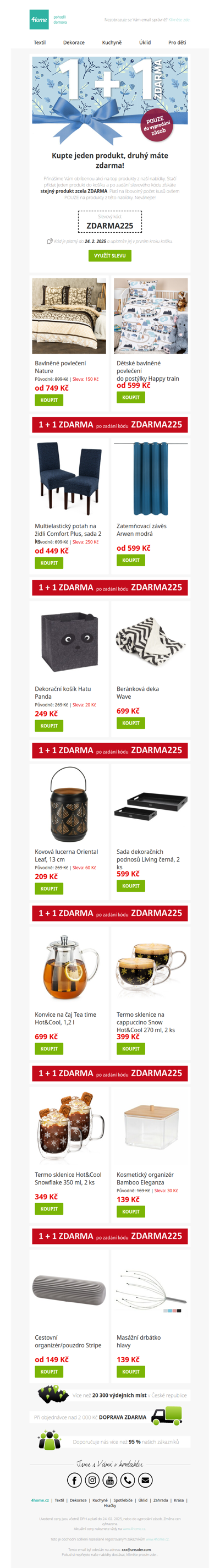 Nakupte výhodně s akcí 1 + 1 ZDARMA na oblíbené produkty!