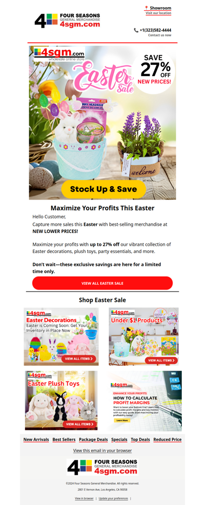 Easter is Coming! Stock Up & Save 27% Off – Limited Time Only!