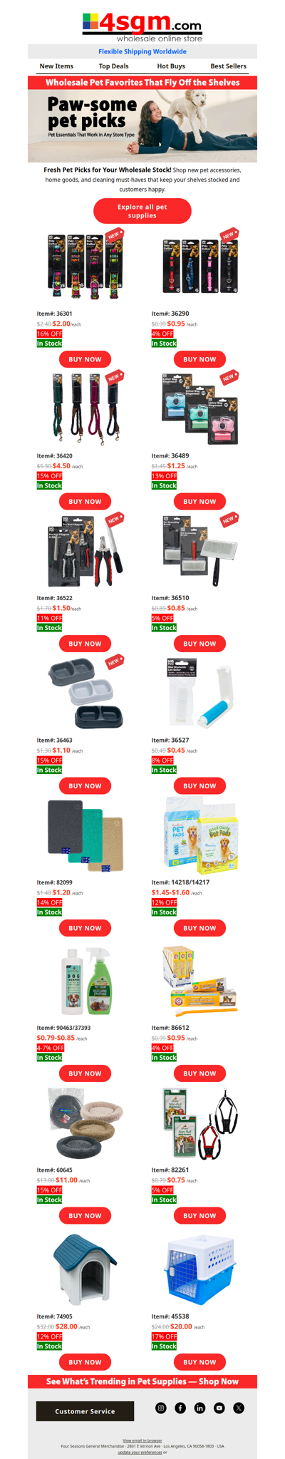 Wholesale Pet Essentials You’ll Love (4% - 17% OFF WHOLESALE PRICES)