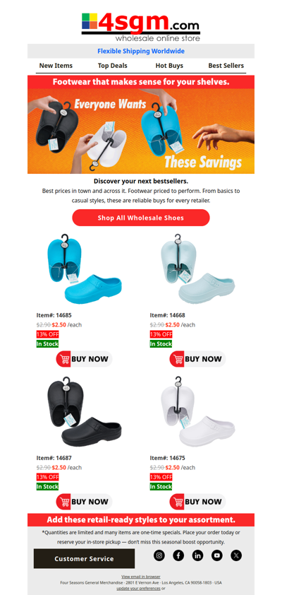 Wholesale Best Prices in and across town! (ONLY $2.50 per pair)