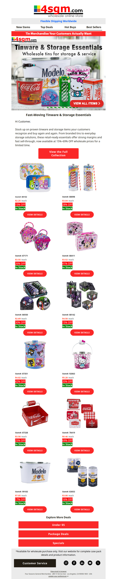 Wholesale Tin Essentials (15% - 69% OFF WHOLESALE PRICES)