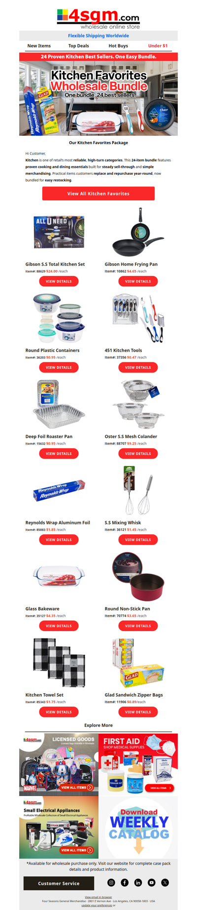 Wholesale Kitchen Essentials Bundle Built to Sell