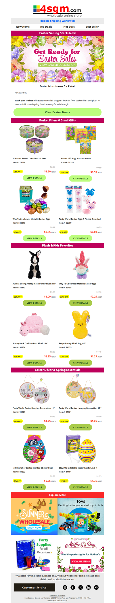 Easter Merchandise Buyers Are Stocking