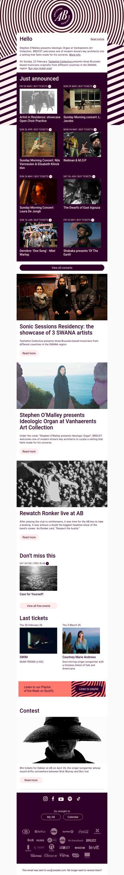 ✨ Just announced: Shabaka presents 'Of The Earth' | Dernière: 'One Song' - Miet Warlop | The Dwarfs of East Agouza | Redman & M.O.P | Artist in Residence: showcase Open Choir Practice | Sunday Morning concerts: L. Jacobs - Laura De Jongh - Nils Vermeulen & Elisabeth Klinck duo