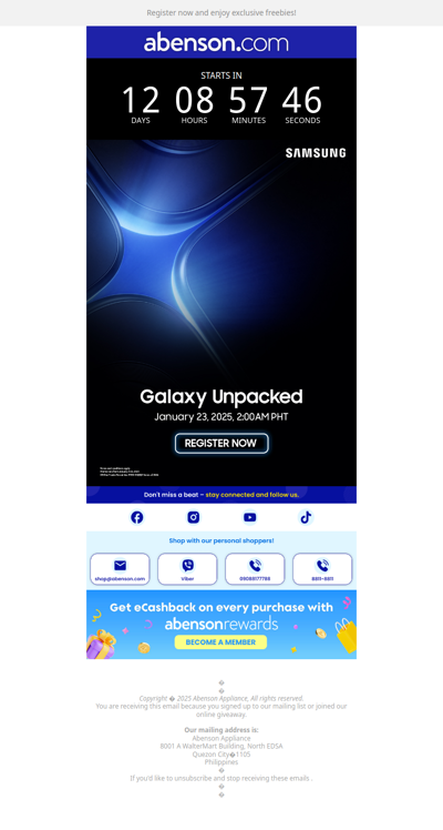 Join us at Samsung Galaxy Unpacked on January 23, 2025 ✨