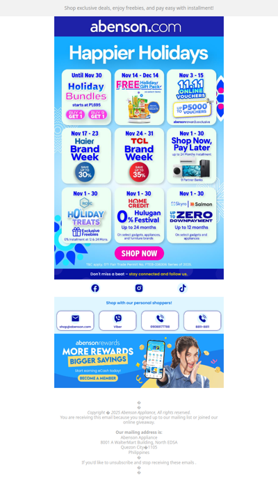 Make your Holidays Happier at Abenson 🎄