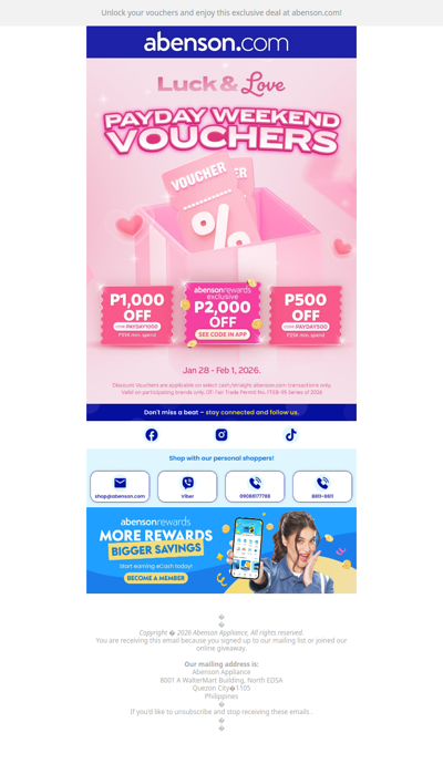 Payday Savings: Up to P2,000 OFF 💸