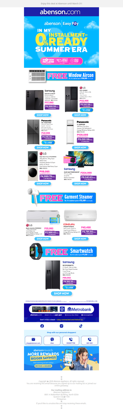 0% Installment + Freebies with Metrobank 🎁