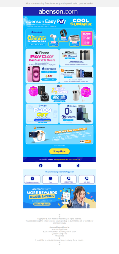 Easy Payments, Cooler Summer Deals 😎