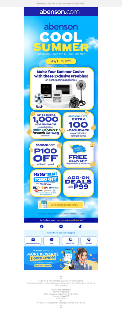 Upgrade Your Summer with Abenson Rewards ☀️