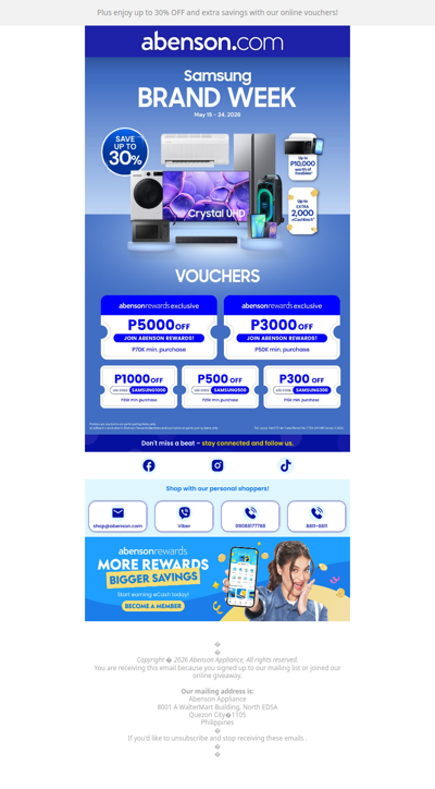 📢 Up to P10,000 worth of freebies this Samsung Brand Week