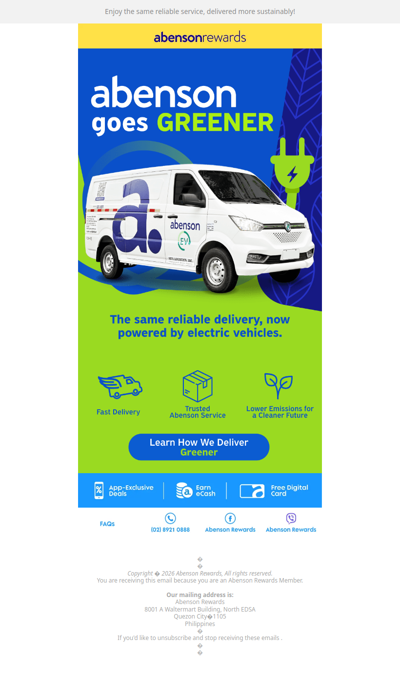 Abenson Goes Greener with Every Delivery ♻️