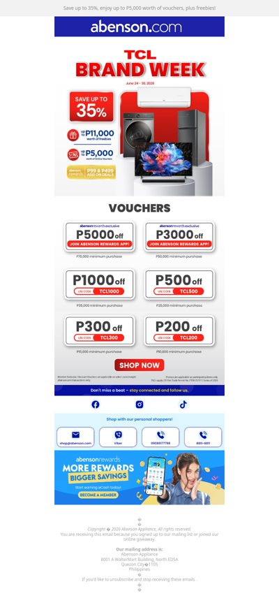 Unlock Bigger Savings with TCL ✨
