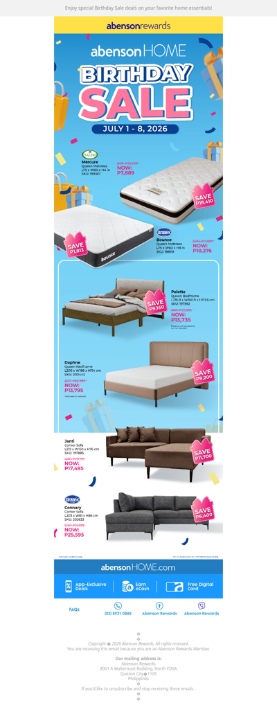 Celebrate with Bigger Savings at abensonHOME 🎉
