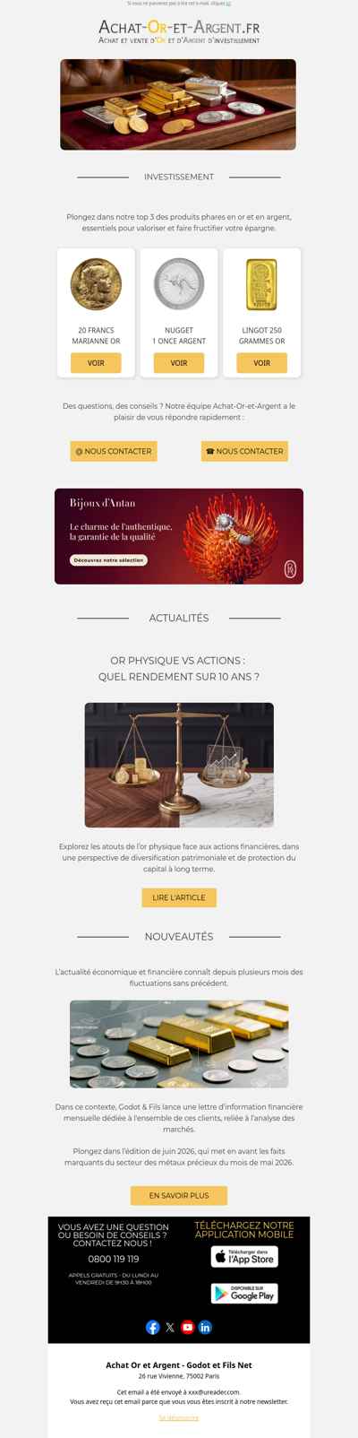 BEST SELLER : 20 FRANCS MARIANNE COQ EN OR