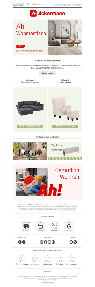 -30% auf Wohnen & Heimtextilien