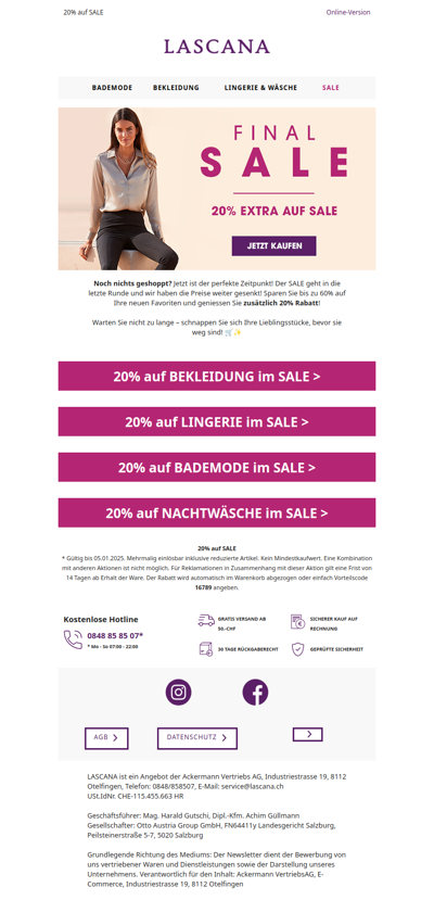 🔥 SALE UPDATE – Jetzt 20% extra auf Sale! 🔥