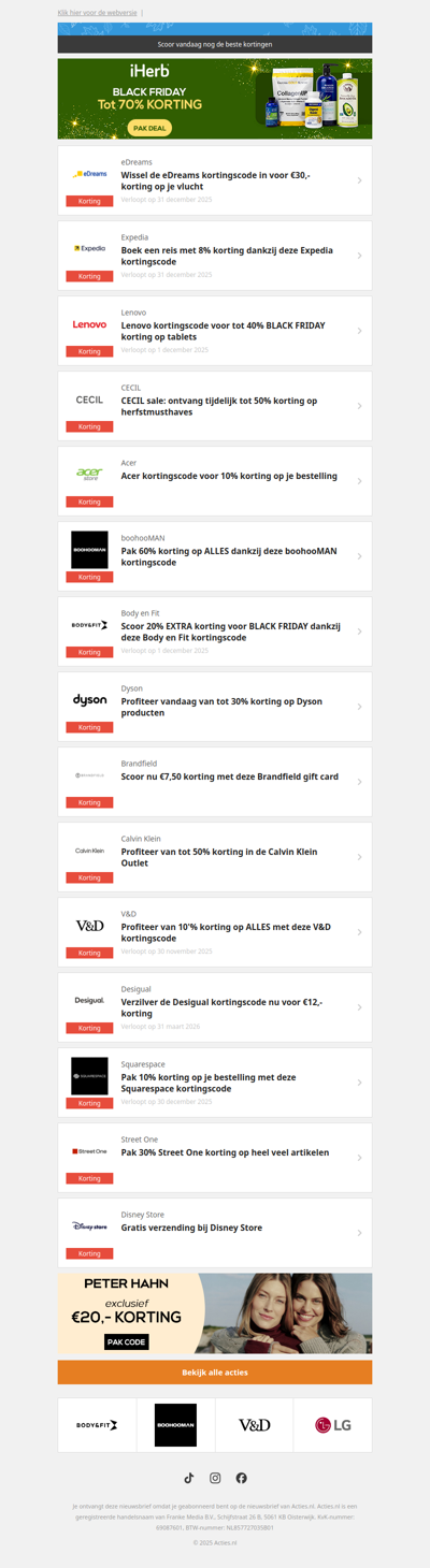 eDreams €30,- | Expedia -8% | Lenovo -40% | CECIL -50% en meer