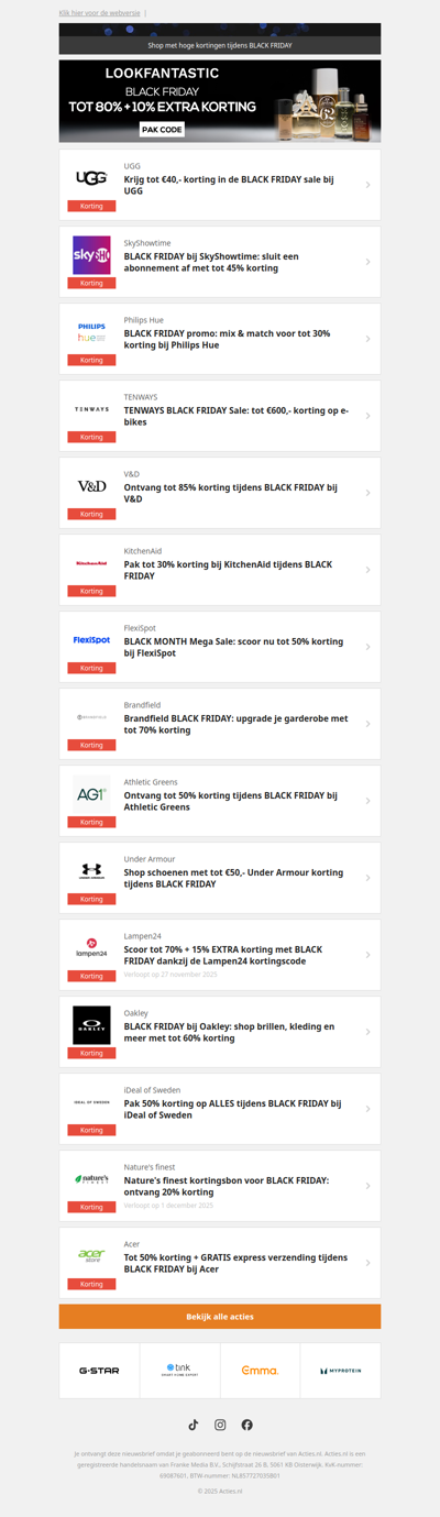 UGG €40,- | SkyShowtime -45% | Philips Hue -30% | TENWAYS €600,- en meer