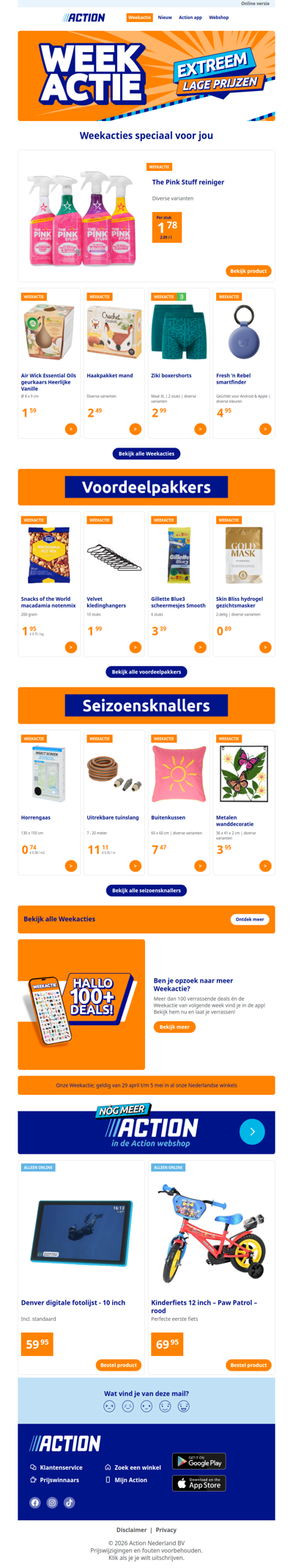 Onze Weekactie vanaf woensdag 29 april