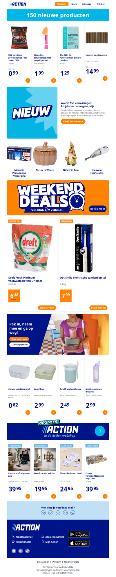 Elke week 150 nieuwe producten, altijd goedkoop!
