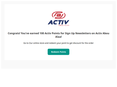 Activ Abou Alaa: You've earned 100 Activ Points!!!