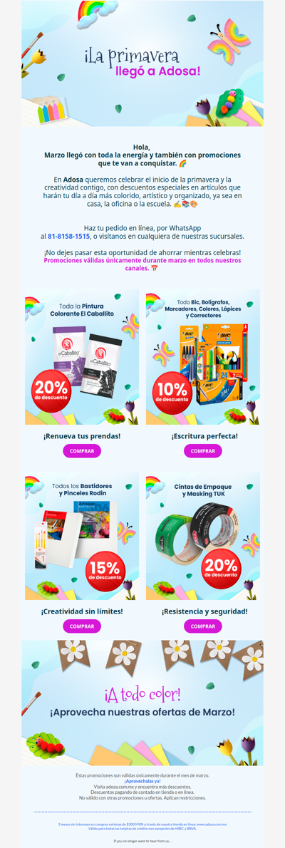 🌈A todo color ¡Aprovecha nuestras ofertas de Marzo!