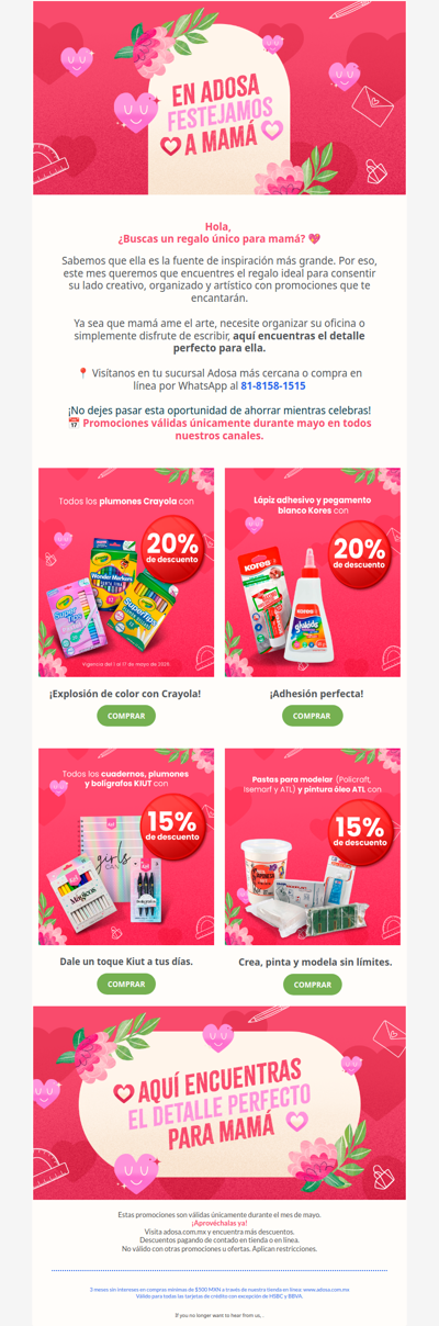 💖 ¡Promociones especiales para festejar a mamá!