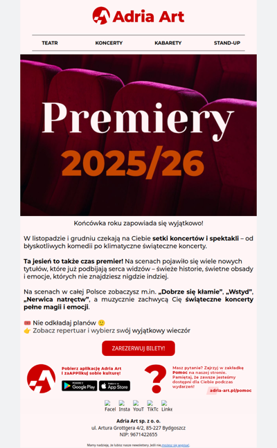 🔴 Listopad i grudzień pełne emocji – sprawdź, co gramy!