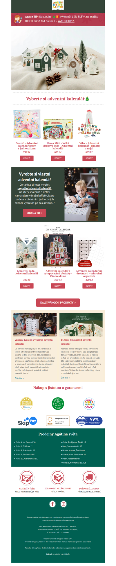 🎄Tipy na adventní kalendáře, které zpříjemní čekání na Ježíška