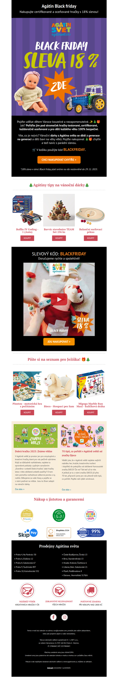 🖤 18% sleva na vše? To je Black Friday v Agátině světě