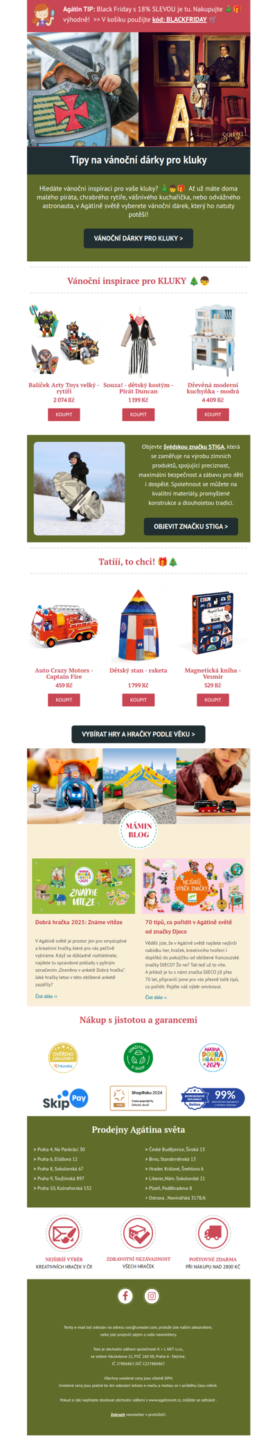 Tipy na 🎄🎁 pro kluky od Matěje