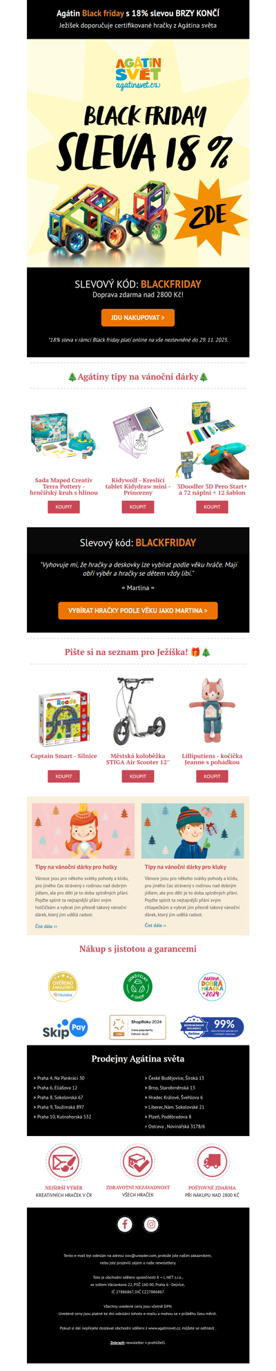 🖤 Pozor! Black Friday s 18% slevou brzy končí