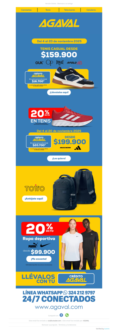 🔥 ¡Aprovecha 20% OFF en tenis y ropa deportiva! 🛒👟