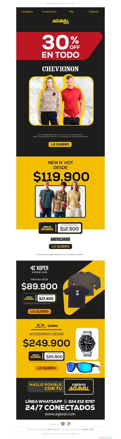 🔥 ¡Hasta 30% OFF en Chevignon y más!